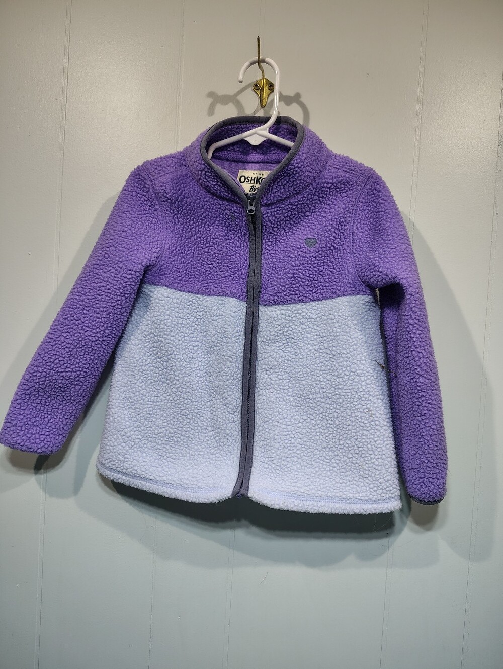 OshKosh B'gosh Full Zip Sherpa Fleece Jacket Size 4T Purple